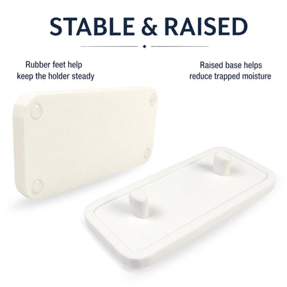Electric Toothbrush Holder Stand Compatible with Oral-B (Matte Ivory White, Double)