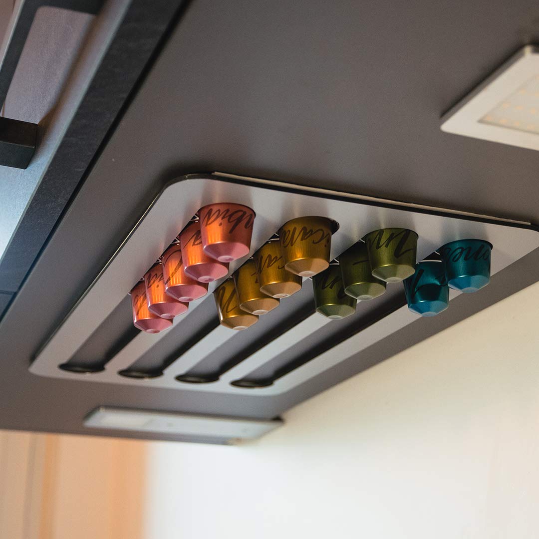 PODY? ? Holder for capsules, coffee capsules ? Self-adhesive ? Nespresso Classic compatible ? Aluminium composite, silver