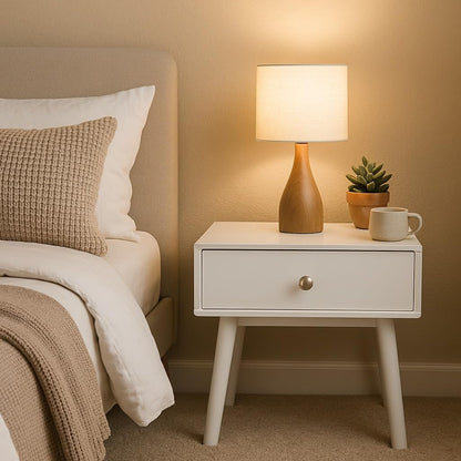 ASPECT Niva Bedside Table With One Drawer (White)