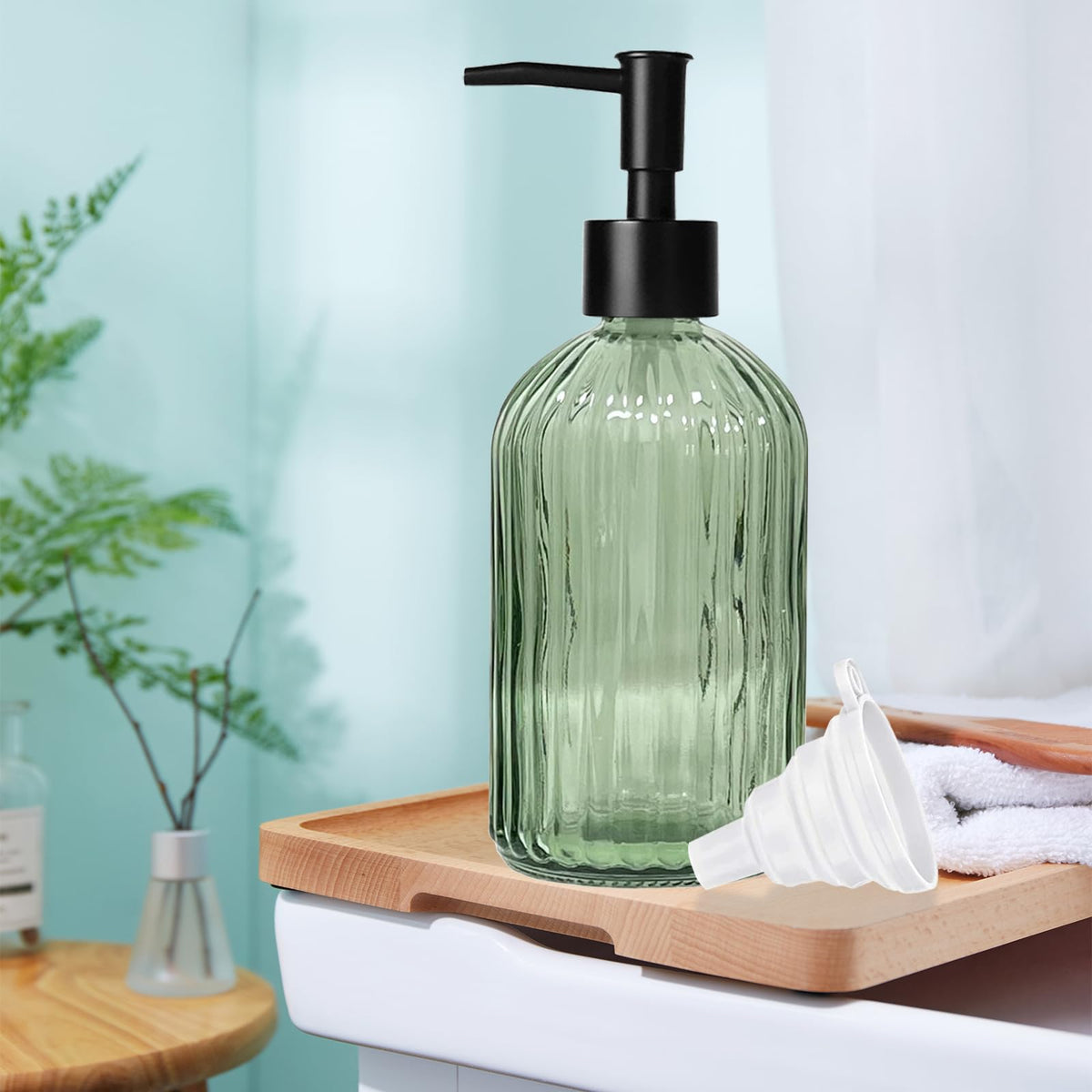 GKSCXEXE 400ml Green Soap Dispenser, Kitchen Washing Up Liquid Dispenser