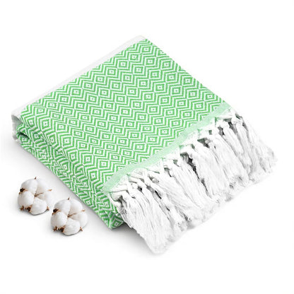 AOOTE Turkish Beach Towel, 100×180cm Turkish Cotton Beach Towel, Sand-Free Beachs Towels & Blanket, Lightweight Absorbent Quick Dry