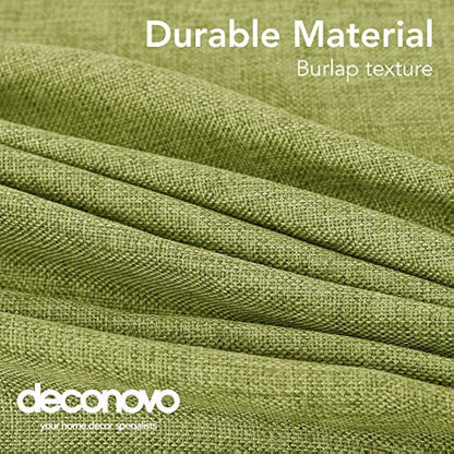 Deconovo Solid Color Faux Linen Rectangle Table Cloth Water Resistant Tablecloth for Kids 54x108in(137x274cm) Green