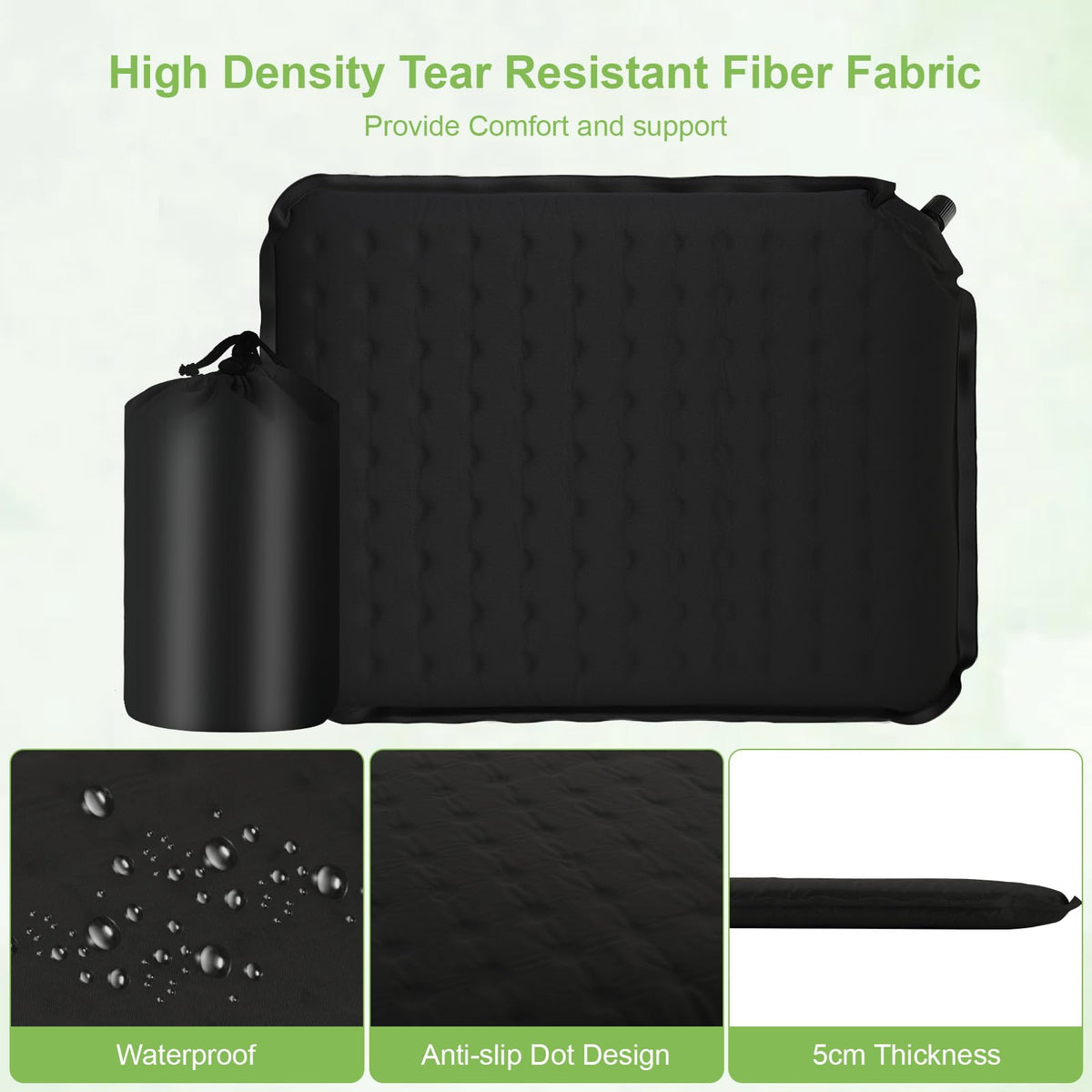Self Inflating Travel Seat Cushion, 40×30cm Inflatable Memory Foam Seat Pad
