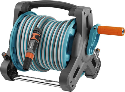 Gardena Classic Hose Reel 10 Set: Garden Hose Set Including Hose Reel and 10-m Hose, Great Standing Security, Adapter, Spray Nozzle, Carrying Handle,