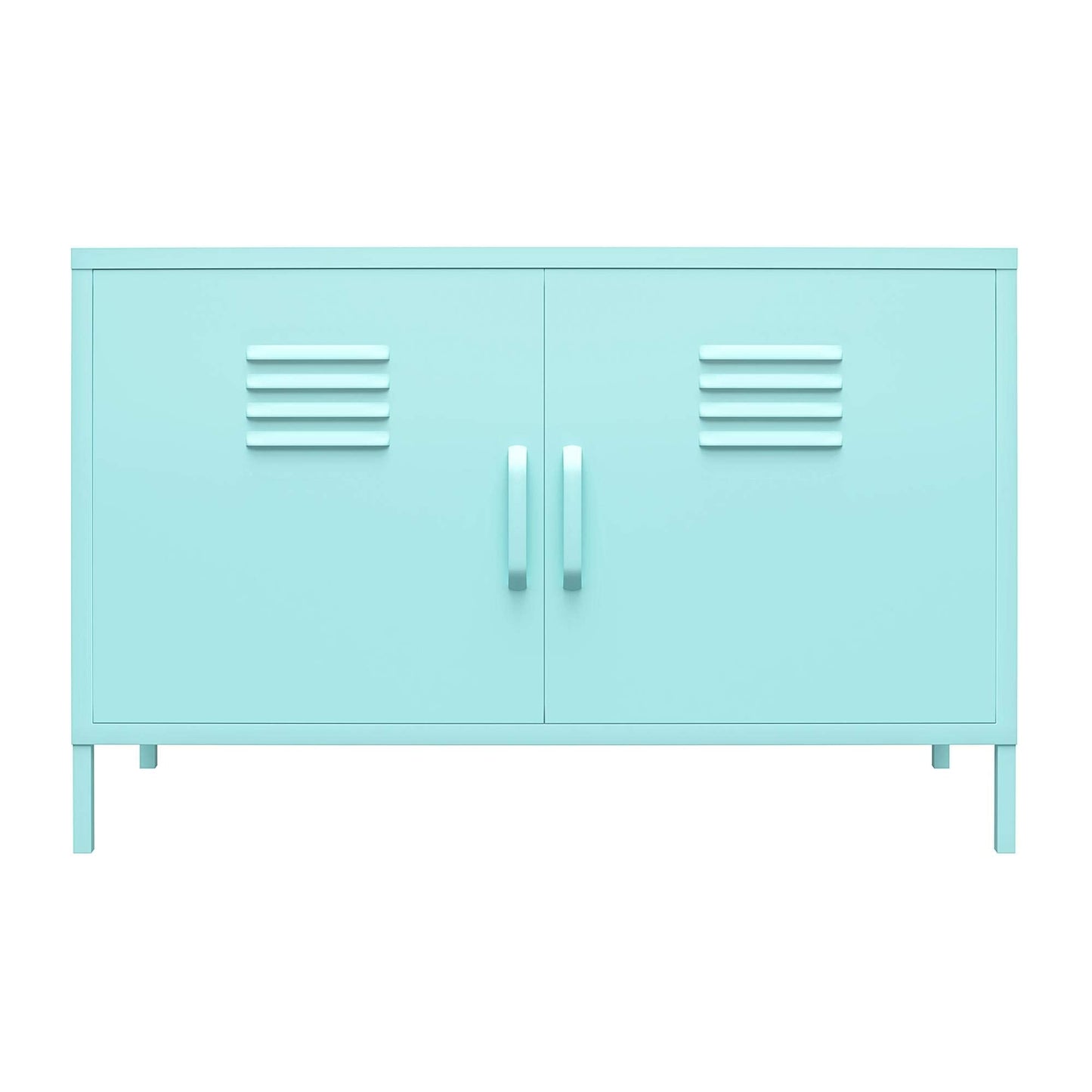 DHP Furniture Cache 2 Door Metal Locker Accent Cabinet Mint