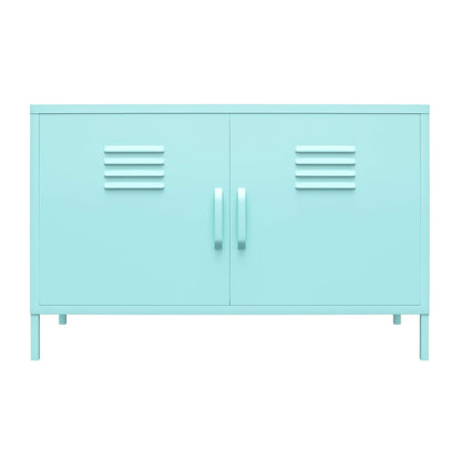DHP Furniture Cache 2 Door Metal Locker Accent Cabinet Mint
