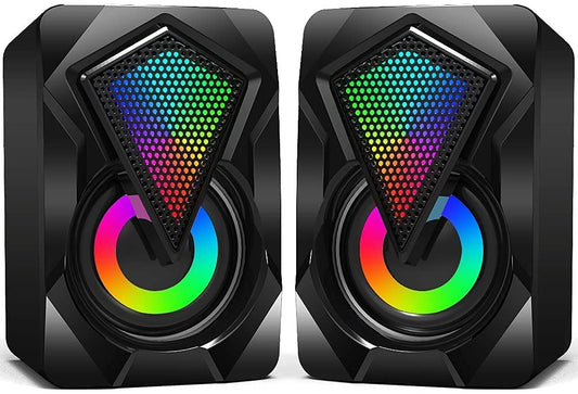 NJSJ Computer Speakers for Desktop, USB-Powered Stereo 2.0 PC Speakers with 3.5mm Aux input, Portable Mini Speaker for Laptop Smartphones MAC,