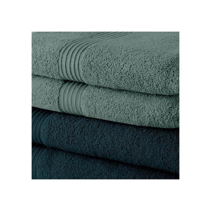 TODAY Set of 5 Bath Sheets 70 x 130 cm 100% Cotton - 3 Peacock + 2 Celadon