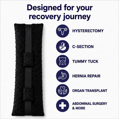 Seat Belt Pillow for Abdominal Surgery Recovery – Hysterectomy Pillow, C-Section Recovery Pillow, Tummy Tuck & Hernia Surgery Cushion