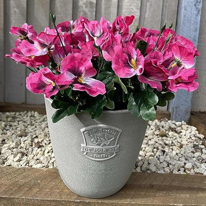 Garden 365 Artificial Pansy Flowers - Fake Plants for Outdoor or Indoor Use - Faux Flower Decorations with Fade Resistant Colour - POTS NOT INCLUDED (5 Pack - Pink)