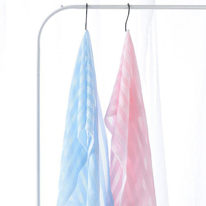 Japanese Exfoliating Shower Towel 4-Pack - Strong Exfoliation Back Scrubber for Dead Skin, Antibacterial Nylon Mesh Washcloth