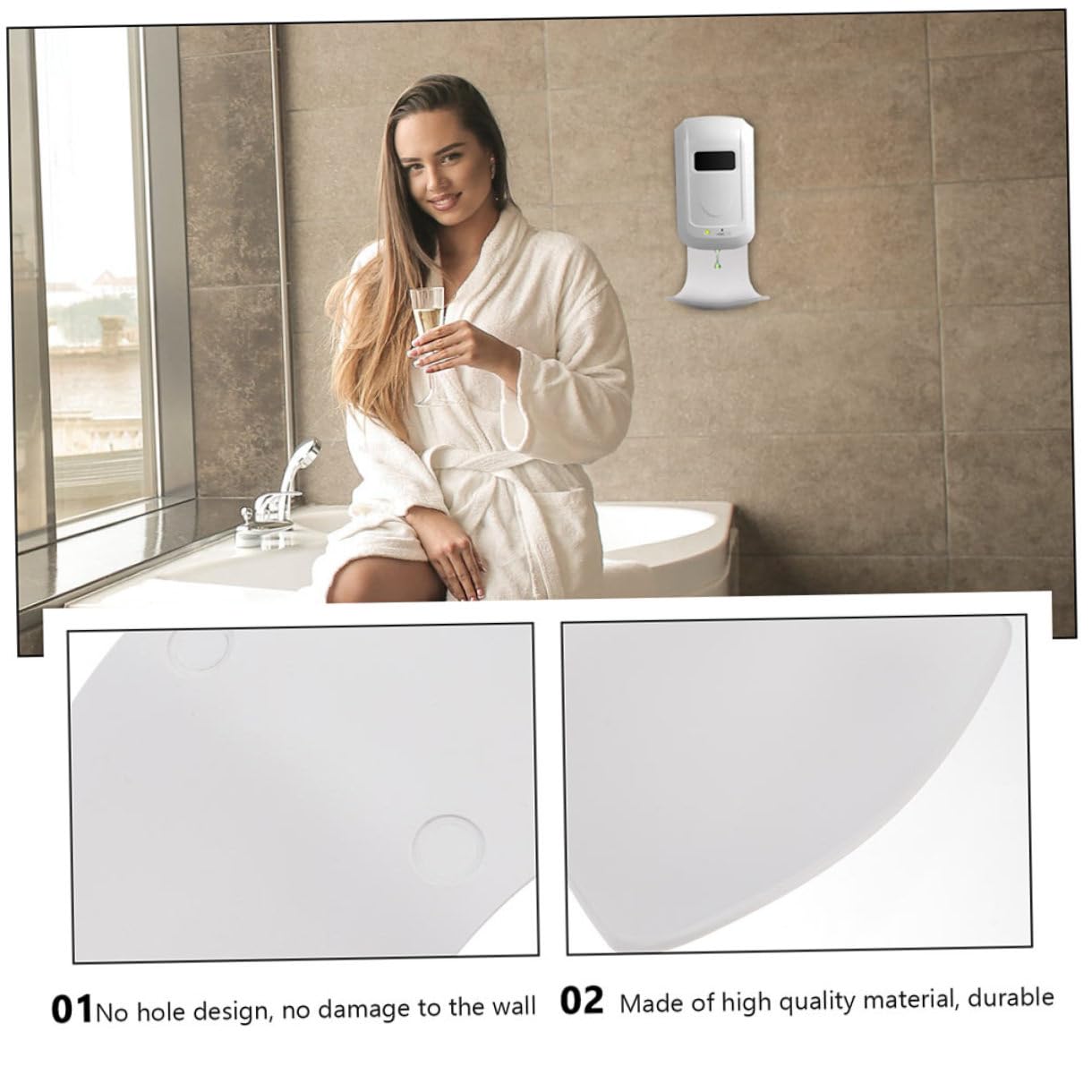Cabilock 2pcs Soap Dispenser Drip Tray Wall Mount Automatic Dispenser Catch Tray Soap Drip Catcher for Home Office Hotel Restroom