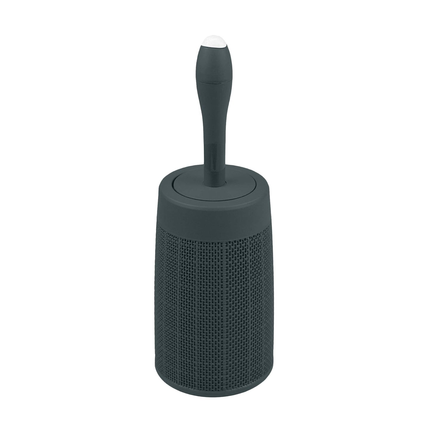 Addis Faux Hessian Round Plastic Toilet Brush Set with Internal Detergent Injection System, Charcoal Dark Grey, One Size