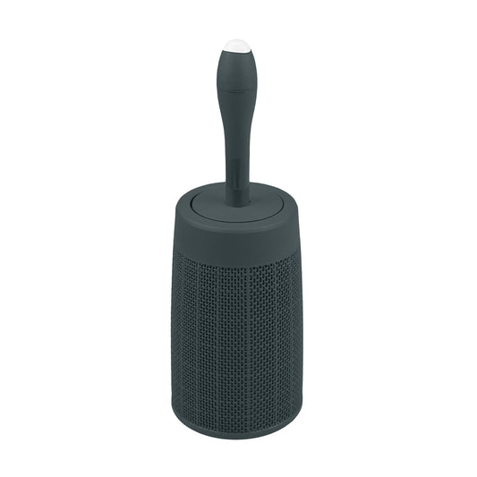 Addis Faux Hessian Round Plastic Toilet Brush Set with Internal Detergent Injection System, Charcoal Dark Grey, One Size