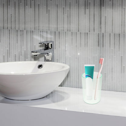 Cabilock Clear Toothbrush Cup Plastic Toothbrush Mug for Bathroom Transparent Tumbler for Mouthwash Water Mug for Bathroom Use Smooth Edges 2.95 X