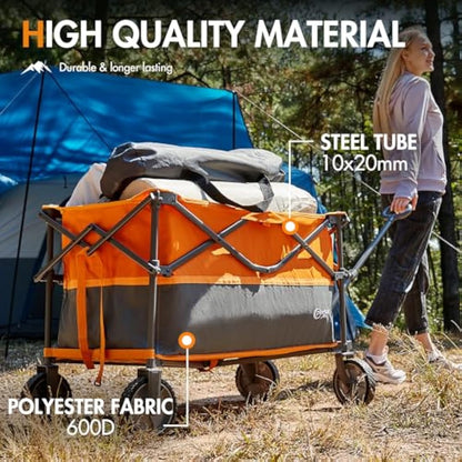 PORTAL XL Deeper Festival Trolley on Wheels 228L Larger Capacity Folding Camping Garden Beach Trolley Heavy Duty Pull along Cart Collapsible Wagon Foldable Picnic Trailer Hand Truck