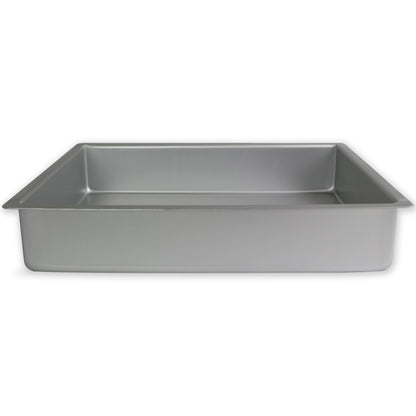 PME OBL12182 Oblong Cake Pan 12 x 18 x 2 Inches Deep, Aluminium, Silver, 12 x 18