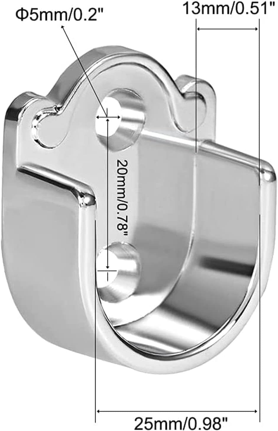 MACHSWON 25mm Zinc Alloy Wardrobe Rod Bracket,Wardrobe Rod End Supports,Flange Rod Holders for Wall Mounted Pole Bracket Bathroom Shower Pole 2pcs