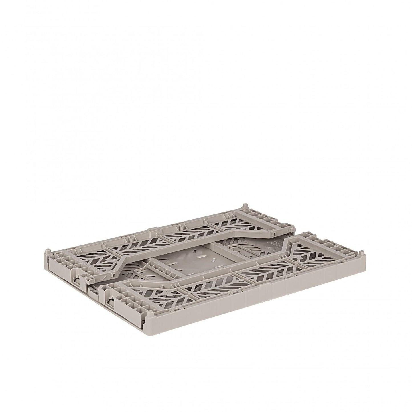 AYKASA Folding Crate, Sturdy Folding Box, Plastic, Stackable, Sand, Midi (40 x 30 x 14 cm)