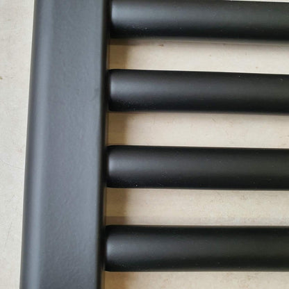 Greenedhouse 400w x 800h Black Electric Flat Heated Towel Rail Bathroom Radiator