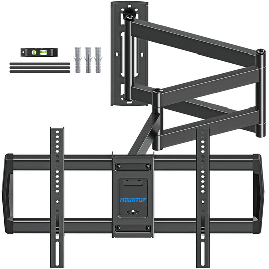 MOUNTUP TV Wall Bracket with 962mm Long Arm for Most 42-75 Inch TVs, Full Motion Corner Wall Mount with Extension, Tilt, Swivel Articulating Arm, Max