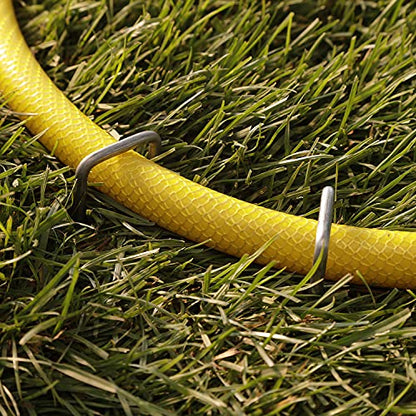 GardenMate Pack of 100 x 250mm multi-purpose steel Garden Securing Pegs - Ideal for hard floors - Made of 4.1mm thick galvanised steel wire
