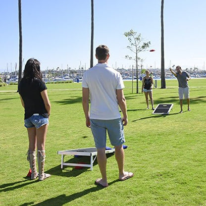 GoSports 4 x 2 ft Regulation Size Aluminum Cornhole Game Sets – Choose LED Lights or Standard - Set Includes 2 Foldable Boards, 8 Bean Bags, & Rules
