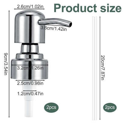 2 Pack Silver Replacement Pump for Soap Dispenser