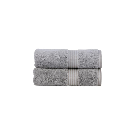 Christy Supreme Hygro 2 Hand Towels Set | Silver Grey | 100% Luxury Supima Cotton | Ultra Soft | Super Absorbent | 650GSM | Plush and Long Lasting