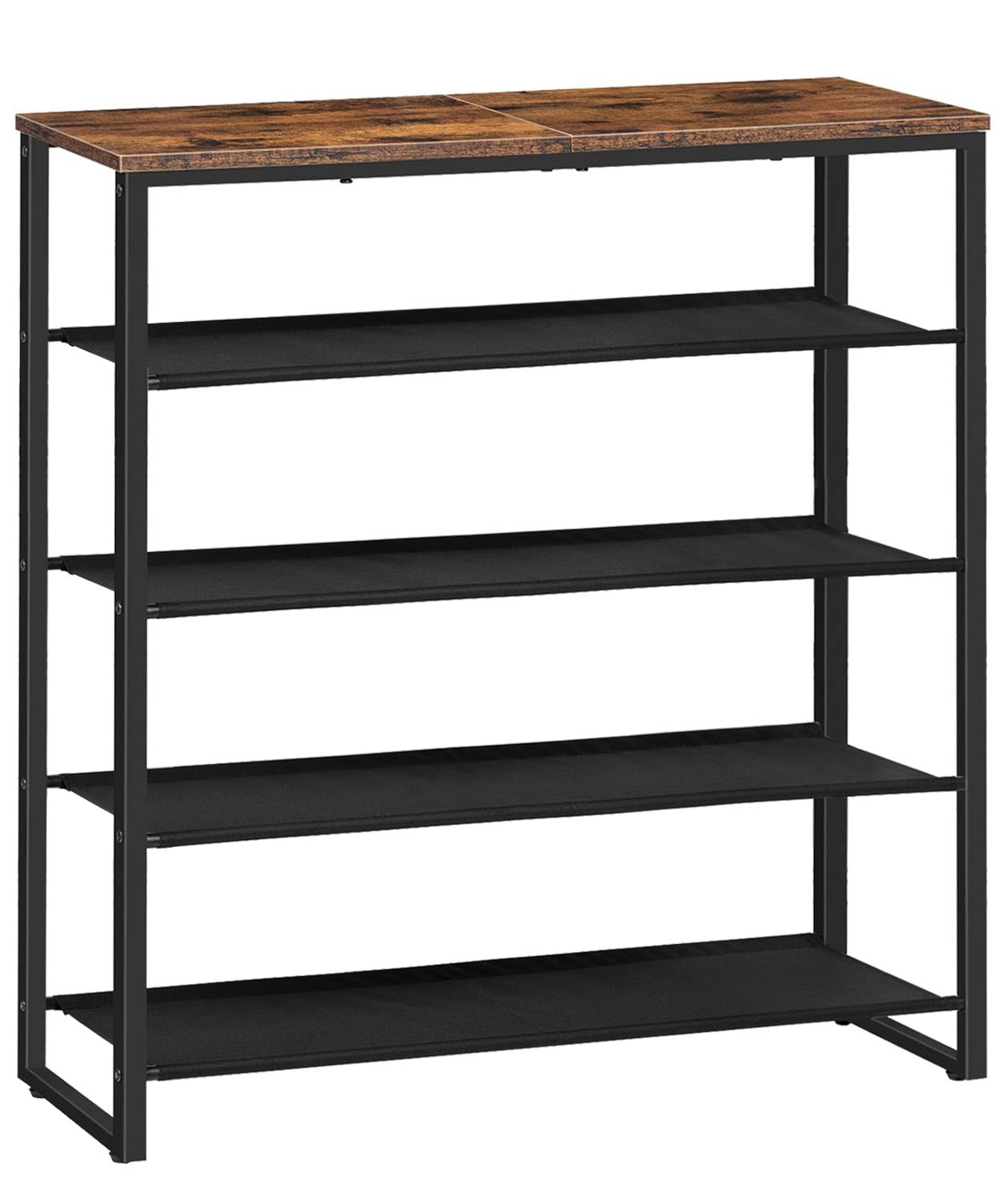 HOOBRO Shoe Rack, 5 Tier Shoe Storage Organizer with 4 Oxford Fabric Shelves and Top Panel, Holds 16-20 Pairs of Shoes, for Entryway and Closet