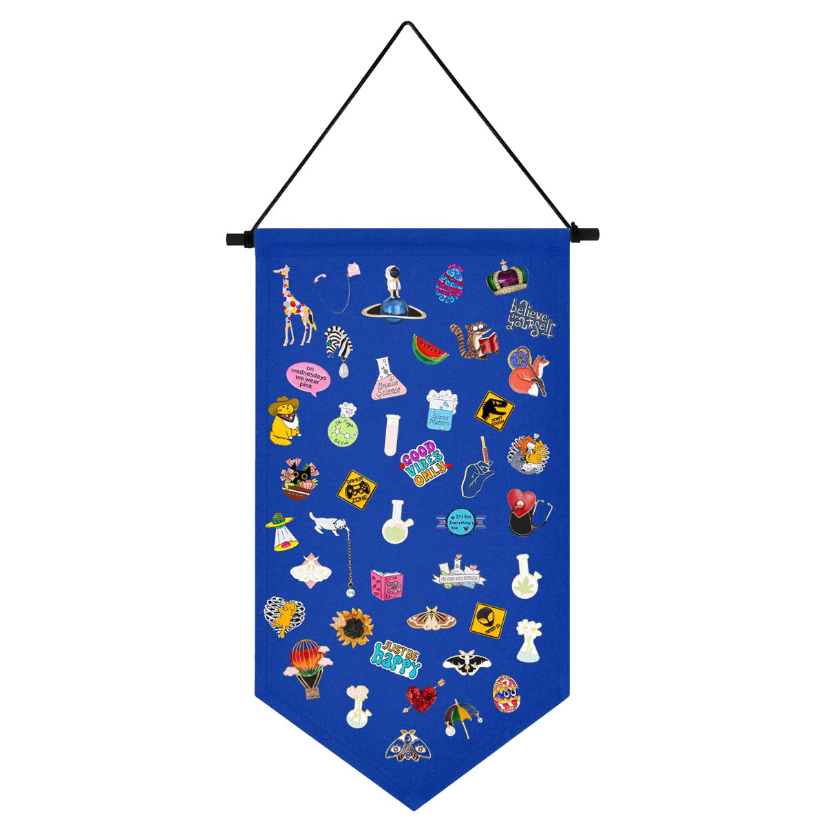 Kunyeah Wall Hanging Brooch Organizer Storage Case Colorful Canvas Pin Board Stand Enamel Pin Badge Hanging Holder Display Banner Earrings Collection