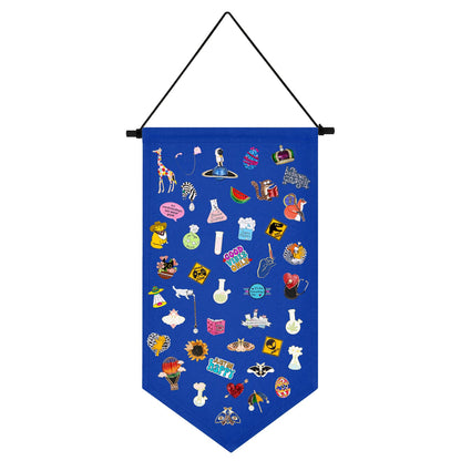 Kunyeah Wall Hanging Brooch Organizer Storage Case Colorful Canvas Pin Board Stand Enamel Pin Badge Hanging Holder Display Banner Earrings Collection