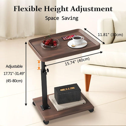 Kiss Me C Shaped Side Table, Height Adjustable 360° Swivel Couch Table