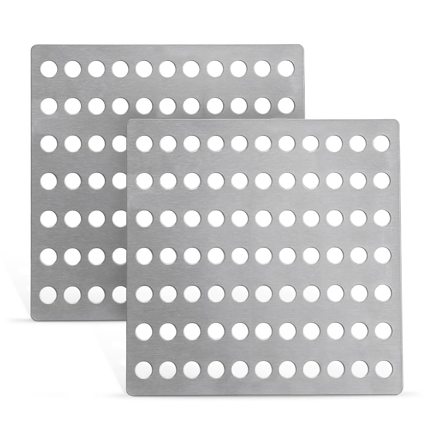 Steel Drain Cover 15 X 15cm - Pack of 2 Rustproof Swirl Drain Covers Outdoor & Indoor - Durable Mesh Drainage Covers Suitable as Shower Drain Cover