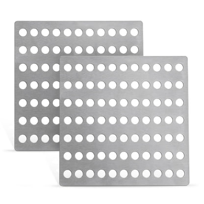 Steel Drain Cover 15 X 15cm - Pack of 2 Rustproof Swirl Drain Covers Outdoor & Indoor - Durable Mesh Drainage Covers Suitable as Shower Drain Cover
