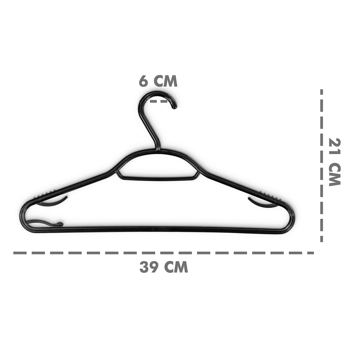 KEPLIN 30 Pack 5-in-1 Clothes Hangers – Adult Plastic Coat Hangers for Wardrobe – Space Saving Storage Organiser Hangers with Tie Bar, Strap Hooks