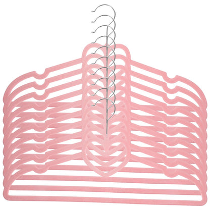 Mobestech Heart Shaped Clothes Hangers 10 Pack Plastic Coat Hangers with Swivel Hook Non Slip Hangers for Clothes Skirts Dresses Shirts and Pants for
