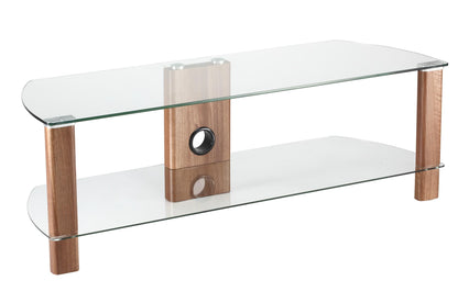 Alphason Century 1200 TV Stand - Walnut & Clear Glass