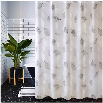 BANLMEYD Shower Curtain, Premium PEVA Mould Resistant Waterproof Shower Curtain with Rustproof Grommets and 12 Hooks for Wet Rooms, Shower