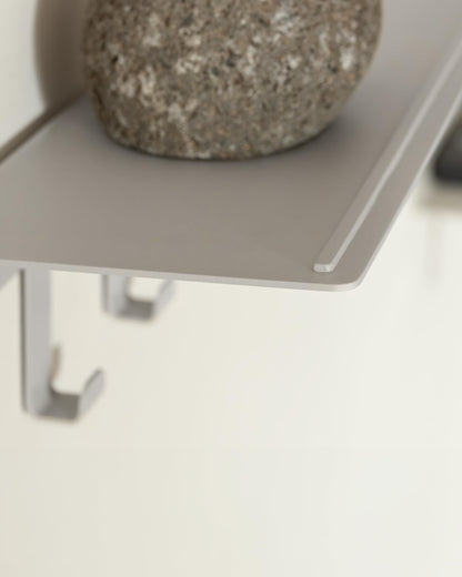 Kazai. Wall Mounted Coat Rack with Shelf 'Holmsen' | Modern Coat Hooks Wall Mounted | Hanger with Storage Shelf | Metal Hook Rack for Hallway