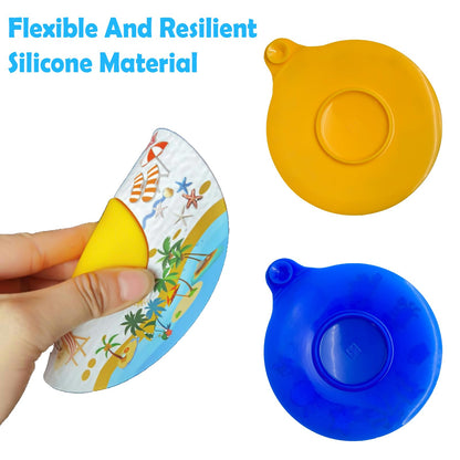 Silicone Bathtub Drain Stopper with Beach Scenery Print - Universal Tub Plug Cover, Beautiful Coral Reef Design - Ideal for Kids, Tots, Babies (Blue)