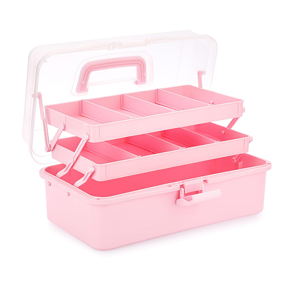 IGNPION 3 Tiers Craft Stackable Storage Box,Plastic Tool Dividing Organiser