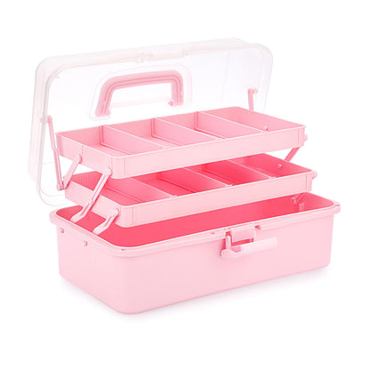 IGNPION 3 Tiers Craft Stackable Storage Box,Plastic Tool Dividing Organiser