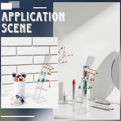 SOFPLATE 4Pcs Acrylic Hair Clip Stand Barrette Holder Display L Shaped Rectangle 1.5 x 2 x 7.5 Inch Blank Hairpin Storage Organizer Rack for Selling
