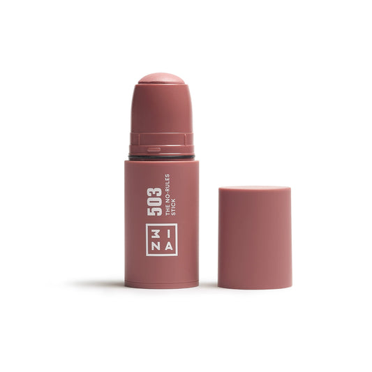 3INA MAKEUP - The No - Rules Stick 503 - Nude Blush Stick Matte for Sensitive Eyes Lips & Cheeks with Hyaluronic Acid - Cream Blush for a Natural