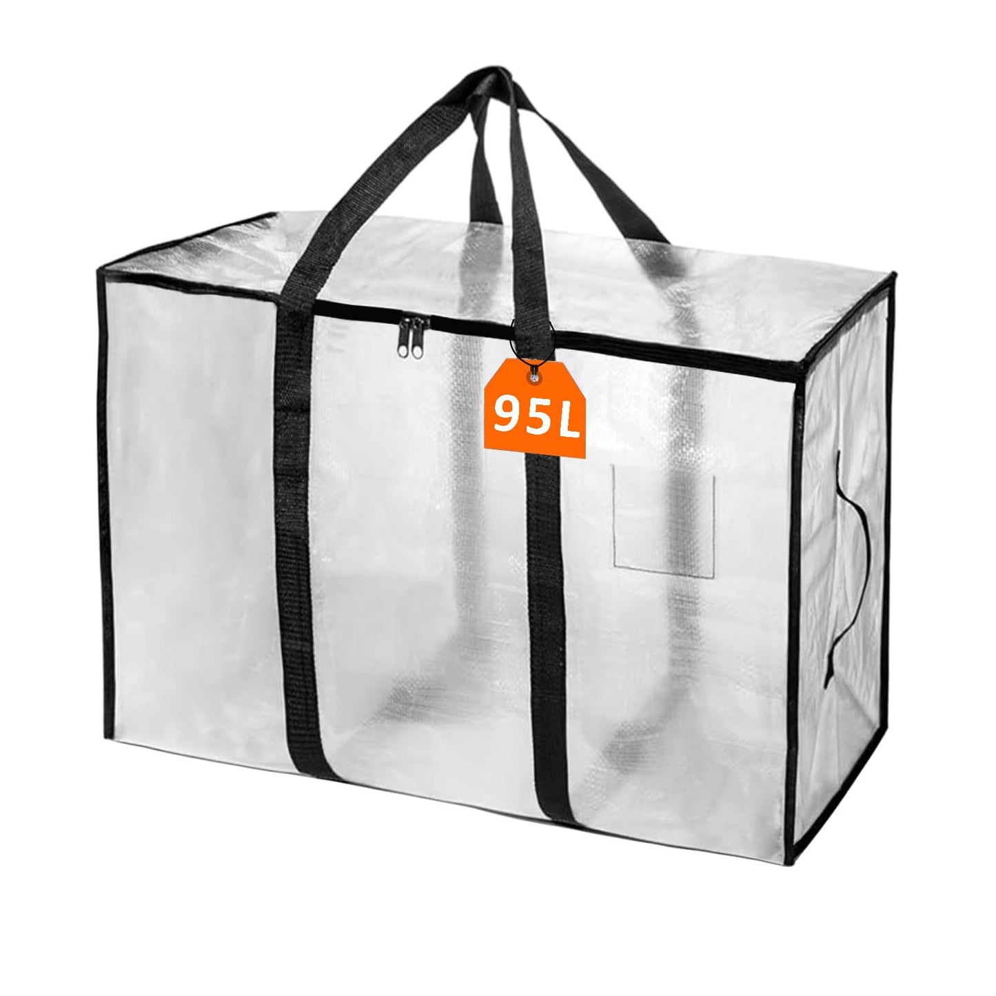Clear Plastic Storage Bags,95L Clothes Storage Bag with Zipper Closet Organizer,Large Moving Bags With Heavy Duty Handles & Zips for Clothing