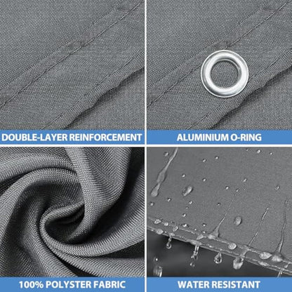 IMSGVIFO Awning Waterproof with Eyelets, UV Protection Sun Protection, Weather Protection, Weather Resistant, Parasol Awning for Patio Roof, Balcony, Conservatory, Swimming Pool, Dark Grey, 4 x 4 m