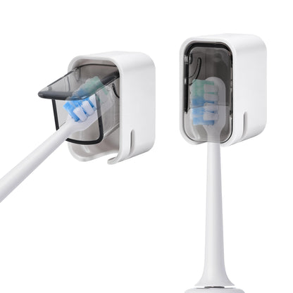 2Pcs Electric Toothbrush Holder with Cover, Self-Adhesive Tooth Brush Cap