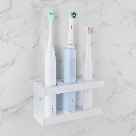 Adorila Electric Toothbrush Holder for Bathroom Wall, Self Adhesive Toothbrush Storage Rack with Diatomite Dish, Compatible with Philips 4100, 5100,