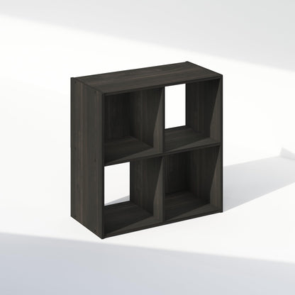 Furinno PELLI Book Shelf, 4-Cube Bookshelf, Cube Storage Organizer Bookcase, 11.7 x 23.7 x 23.8, for Living Room, Bedroom, Home Office, Espresso